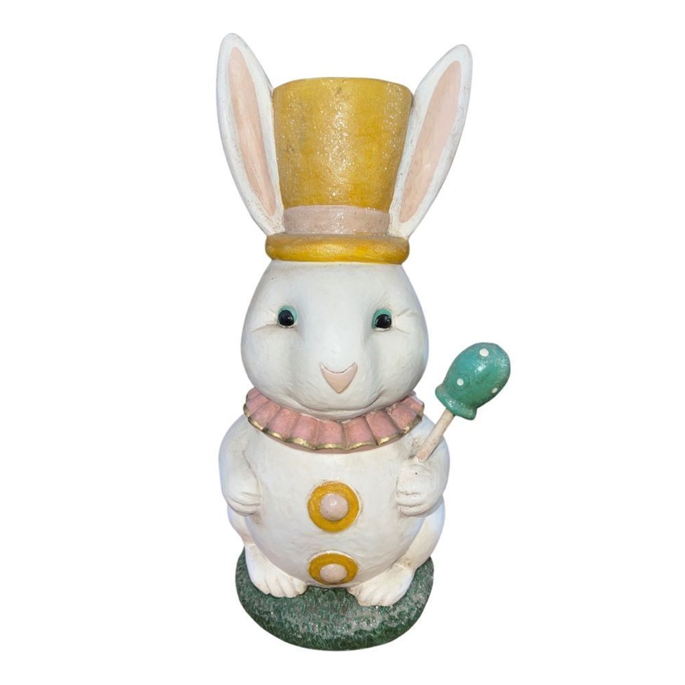 Vintage Ceramic Wonderland Statuary 14” White Rabbit Easter Home Decor